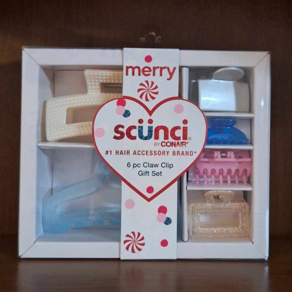 NIP Scunci 6 pc Claw Clip Gift Set